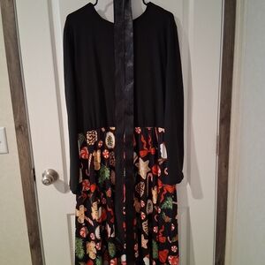 Festive Black and Red Holiday Dress